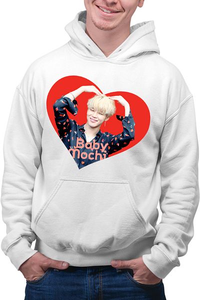 OEM Men's BTS Jimin Baby Mochi Happy Face Smile Hoodie