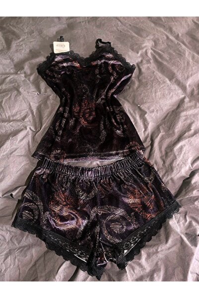 cottonhıll underwear Şortlu takım kadife