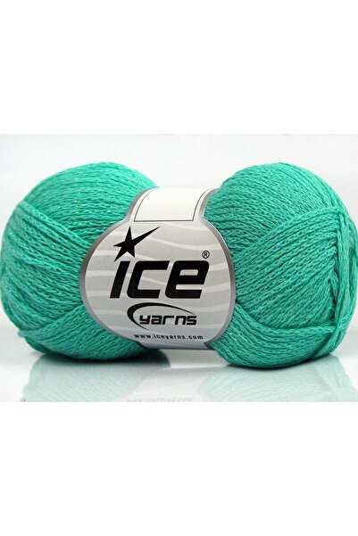 Ice yarns 8x50 جرام. قماش قطني معدني أنيق، لامع معدني، قطن أخضر نعناعي لامع م...