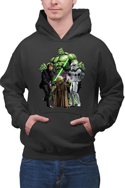 OEM Men's hoodie Star Wars Luke Skywalker Incredible Hulk Jedi Yoda