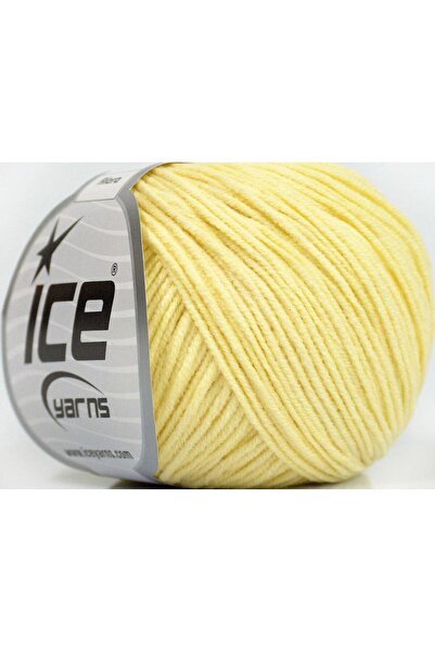 Ice yarns 8x50 جرام. خيوط صيفية من القطن والأكريليك بلون أصفر فاتح، قطن
