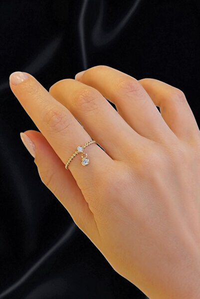 Altınaşkı Taş Sallantılı Altın Yüzük