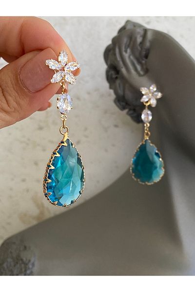 Lucios Vip Evening Flower Pendant Earrings