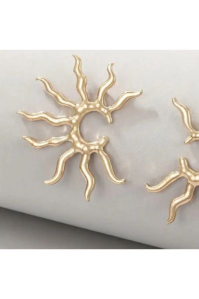 Atılgan Grp Sunflower Model Gold Women's Earrings