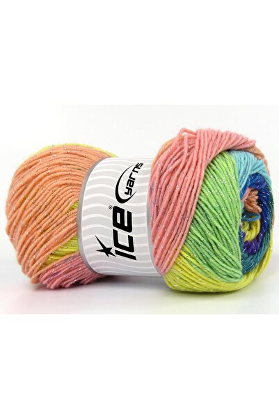 Ice yarns مجموعة من 4 × 100 جرام من خيوط آيس يارنز ماجيك جليتز، خيوط بلون الس...