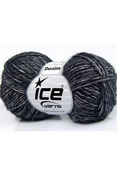 Ice yarns 8x50 جرام. خيوط صيفية من الدنيم الأكريليك والقطن بلون أزرق داكن، قطن