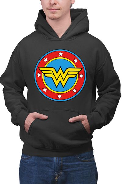 OEM Men's Hoodie Wonder Woman Logo Symbol Stars Flag Round Marvel DC