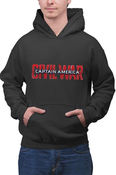 OEM Men's Hoodie Captain America Logo Civil Avengers Nice Beautiful Bold