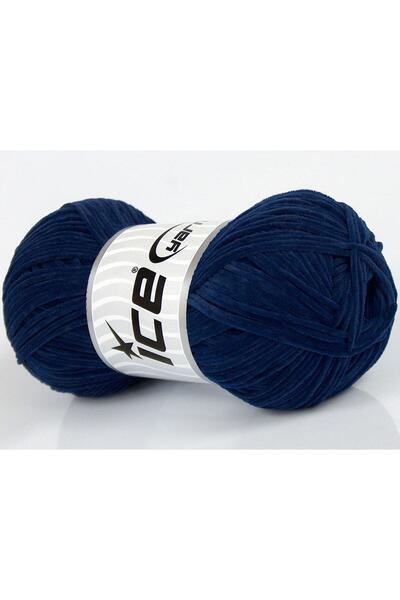 Ice yarns 8x50 جرام. سويدي شينيل من الألياف الدقيقة باللون الأزرق الداكن للشت...