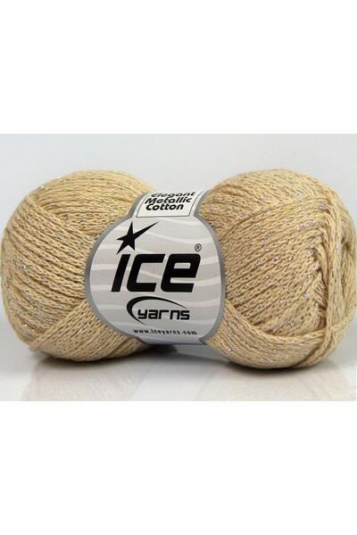 Ice yarns 8x50 جرام. قماش قطني معدني أنيق، لامع معدني، قطن بيج لامع معدني، خي...