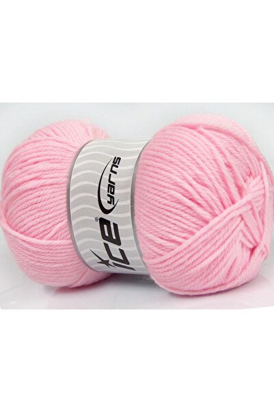 Ice yarns 4x100 جرام. خيوط أكريليك ناعمة للأطفال باللون الوردي الفاتح للشتاء،...