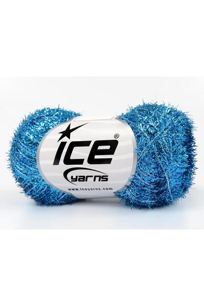 Ice yarns 8×25 جرام. خيوط معدنية لامعة 25 جرام، لون فيروزي معدني لامع، خيوط ش...