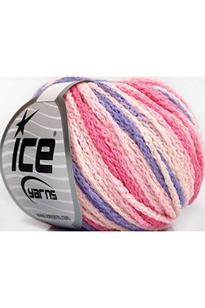Ice yarns 8x50 جرام. لون أكريليك موناكو أرجواني، درجات الوردي الشتوية، خيوط م...
