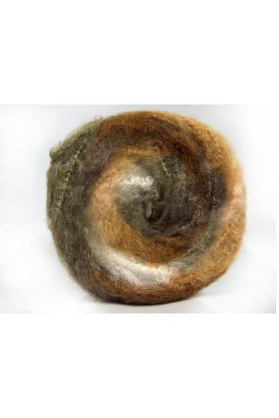 Ice yarns 2X150Gr. Cakes Fluffy Mohair, Premium Acrylic Cream Tones, Khaki Tones Winter, Mohair, Chunky
