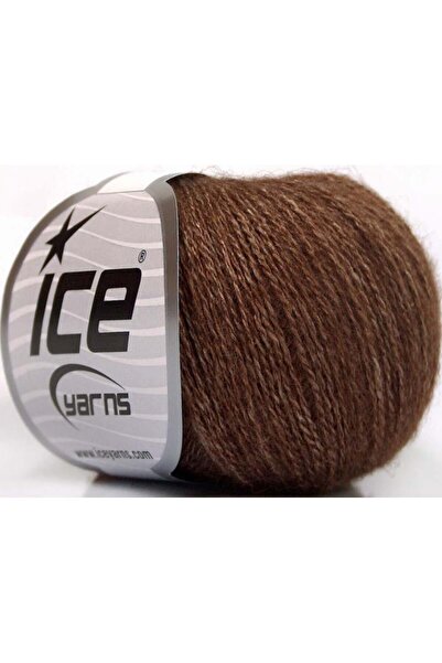 Ice yarns 6×25 جرام. حرير ميرينو، صوف ميرينو بني فاخر، ميرينو، حرير، شتوي، رق...