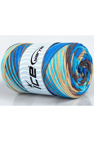 Ice yarns 1×250 جرام. خيوط قطنية طبيعية بلون 3 مم، ألوان كريمية، ألوان بنية، ...