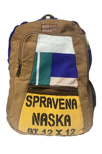 Old Cotton Quality Colorful Vintage Casual Design Daily Backpack Travel School Travel Bag 28 cm X 37 cm