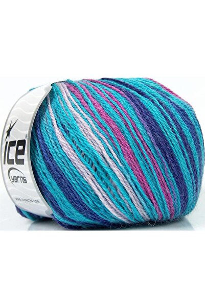 Ice yarns 4x100 جرام. ألبكا فاين ماجيك، صوف، أكريليك أزرق، ليلكي، تركواز، فوش...