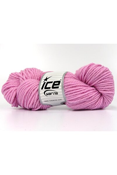 Ice yarns 3x100 جرام. صوف عضوي سميك، وردي فاتح فاخر، شتوي، صوف، 100% صوف، سميك