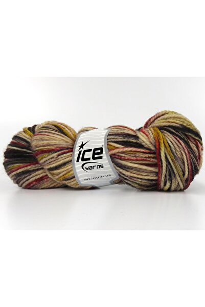 Ice yarns 3x100 جرام. صوف عضوي سميك مصبوغ يدويًا باللون الأسود، الأحمر، الكري...