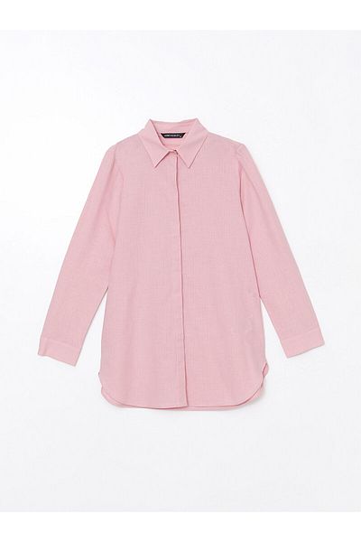 LC Waikiki Lcw Modest Shirt Collar Plain Hidden Button Women's Tunic