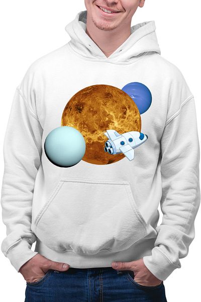 OEM Men's NASA Neptune Sun Space Rocket Hoodie