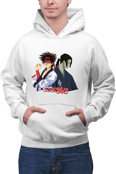 OEM Men's Hoodie Rurouni Kenshin Sanosuke Jin Duo Anime