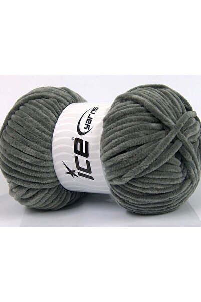 Ice yarns (4 قطع 100 جرام) شينيل بيبي مايكرو فايبر 4 عبوات باللون الرمادي