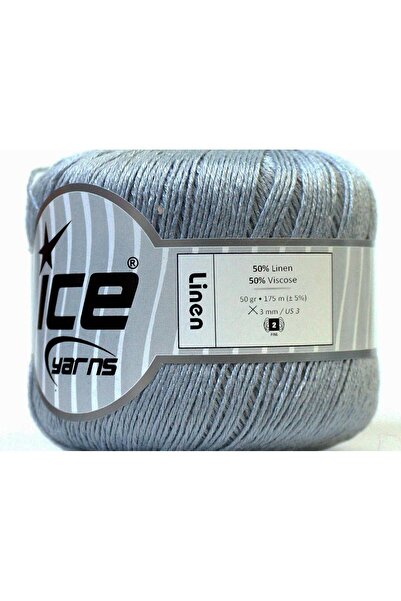 Ice yarns 6x50gr. LINEN Viskon, Keten Açık Gri Viskon, Yazlık İplikler, Keten