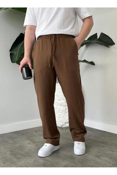 Kingdom YIKAMALI KETEN PANTOLON BAGGY KALIP