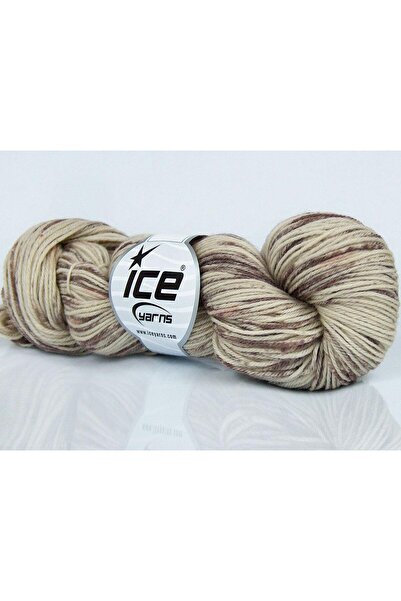 Ice yarns 4x50 جرام. خيوط صوف ميرينو فائقة النعومة للأطفال، مطبوعة، بني، بيج ...