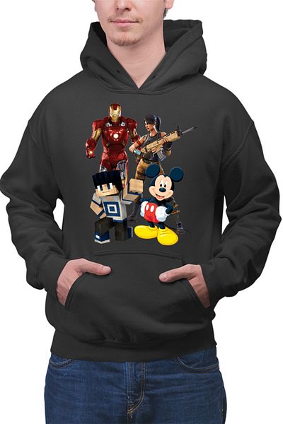 OEM Men's Hoodie Ironman Mickey Mouse Minecraft Fortnite Games