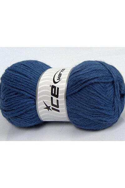 Ice yarns 4x100 جرام. زيردا ألباكا، درالون أزرق فاخر، ألباكا، شتوي، صوف ممشط