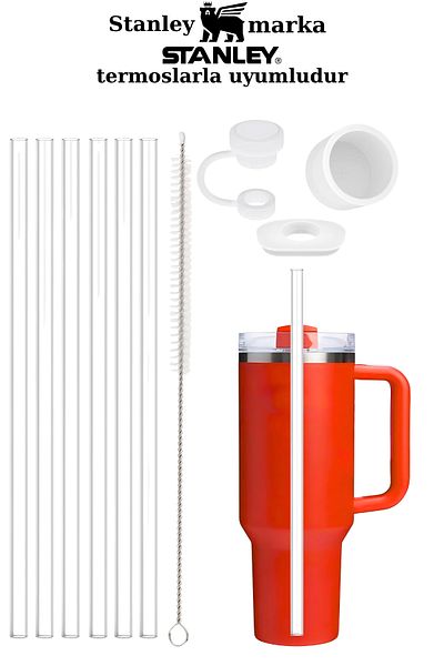 Yenigeldi 10 Pieces Stnly Quencher Compatible 30 40 oz Straw Lid Stopper Set Leak Proof Replacement Cup Accessories
