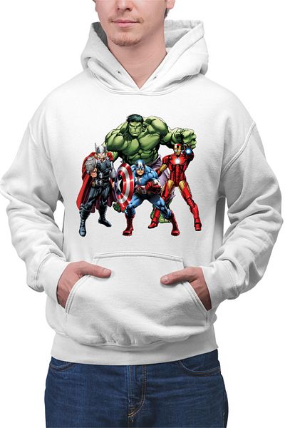 OEM Men's Hoodie Thor Hulk Ironman Captain America Cool Pose Animation