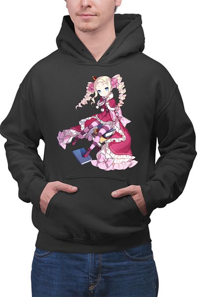 OEM Men's Hoodie Re Zero Beatrice Library Book Magic Tsundere Drawings