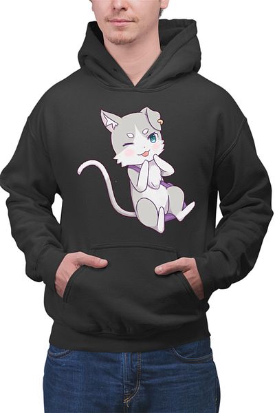 OEM Men's Hoodie Re Zero Emilia's Cat Kawaii Magic Action Paranormal
