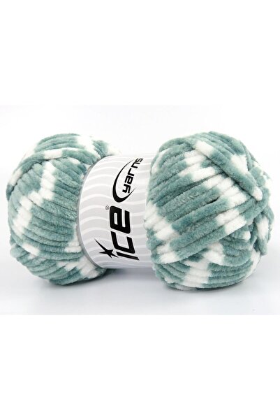 Ice yarns 4x100 جرام. قماش شينيل بألوان الأطفال، ألياف دقيقة، أخضر، أبيض، شتو...