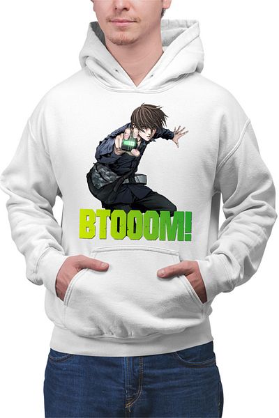 OEM Men's Hoodie Btooom! Sakamoto Ryouta Student Trick Anime Action Gore