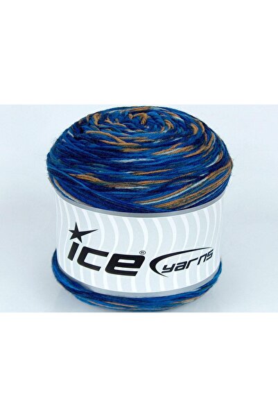 Ice yarns 1×225 جرام. جوارب CAKES من الصوف الجديد بألوان ذهبية وأزرق للشتاء، ...