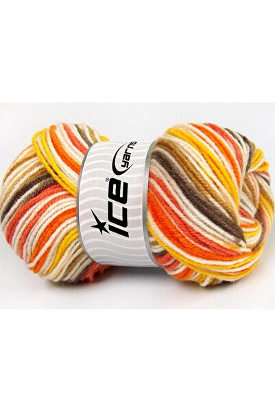 Ice yarns مجموعة من 4 خيوط من خيوط الجومبال بوزن 100 جرام، ألوان: برتقالي، ذه...