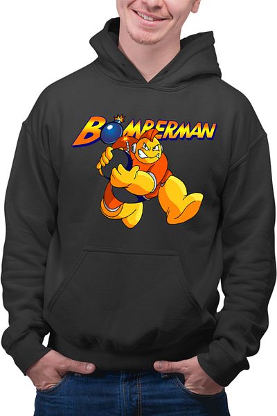 OEM Men's Bomberman Run Bomb Logo Action Hoodie