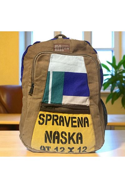 Old Cotton Quality Colorful Vintage Casual Design Daily Backpack Travel School Travel Bag 28 cm X 37 cm