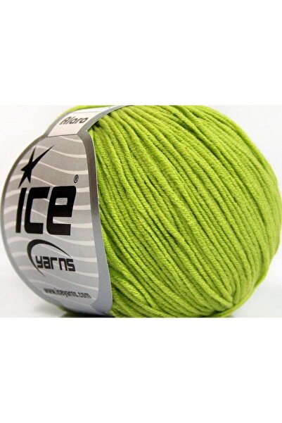 Ice yarns 8x50 جرام. خيوط صيفية من القطن والأكريليك باللون الأخضر الفاتح، قطن