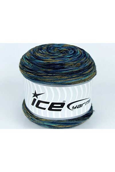 Ice yarns 1×225 جرام. جوارب CAKES من الصوف الجديد باللون الأسود والأزرق والفي...