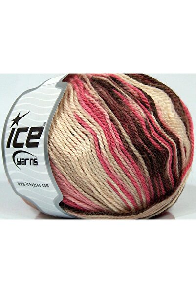 Ice yarns 4x100 جرام. ألبكا لايت ماجيك، صوف، أكريليك، بني، كريمي، درجات وردية...