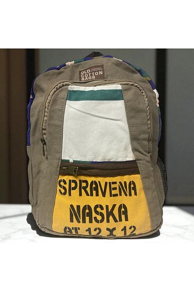 Old Cotton Quality Colorful Vintage Casual Design Daily Backpack Travel School Travel Bag 28 cm X 37 cm
