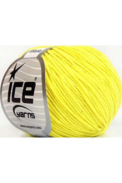 Ice yarns 8x50 جرام. خيوط صيفية من القطن والأكريليك باللون الأصفر النيون، قطن