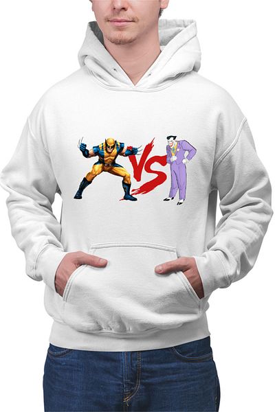 OEM Men's Hoodie Wolverine VS Joker Cartoon Costume