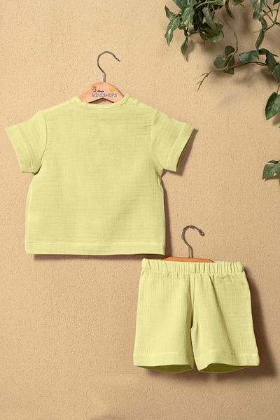 Montisu Baby, Children's Muslin Bottom Top Set, 100% Cotton